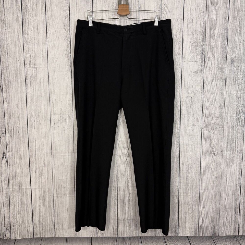 FootJoy Men's W36 x L30 Black Straight Moisture Wicking Flat Front Golf Pants